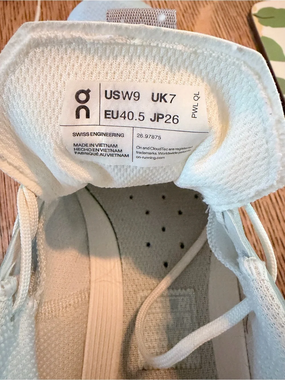 On Running White and Light Blue Running Shoes - Picture 5 of 5